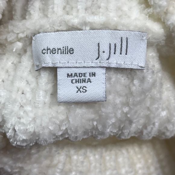 J. JILL Chenelle Cable Knit Sweater Women's size XS Ivory Split Hem Tunic - Picture 2 of 7